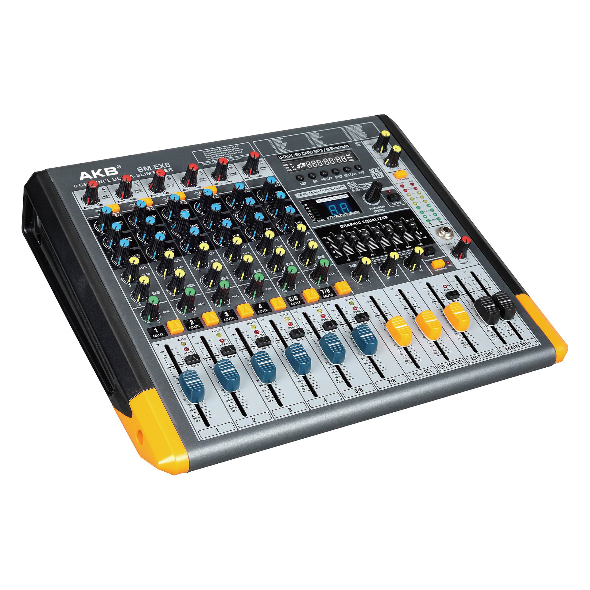 BM-EX8 8 channels audio power mixer