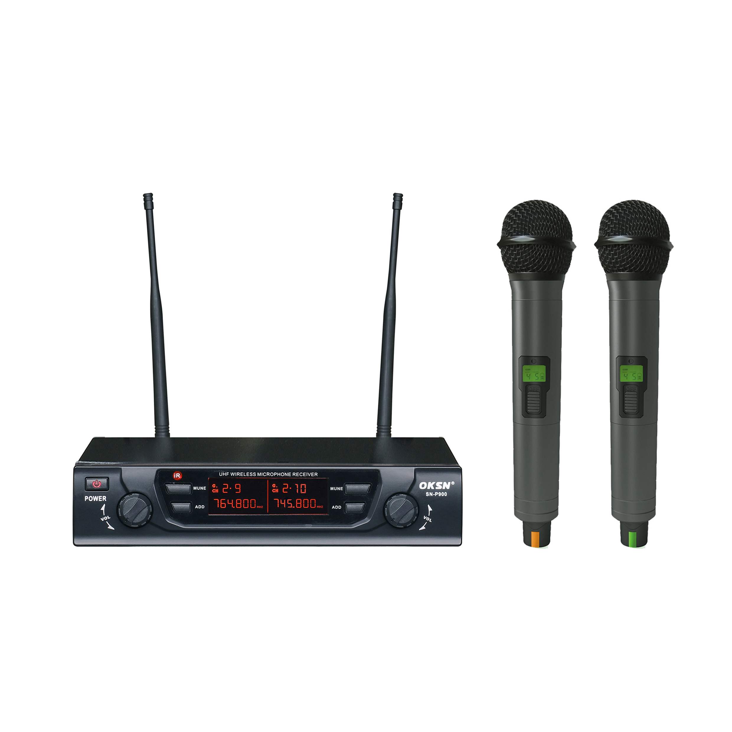 SN-P900 Dual Channels Karaoke UHF wireless Microphone system 
