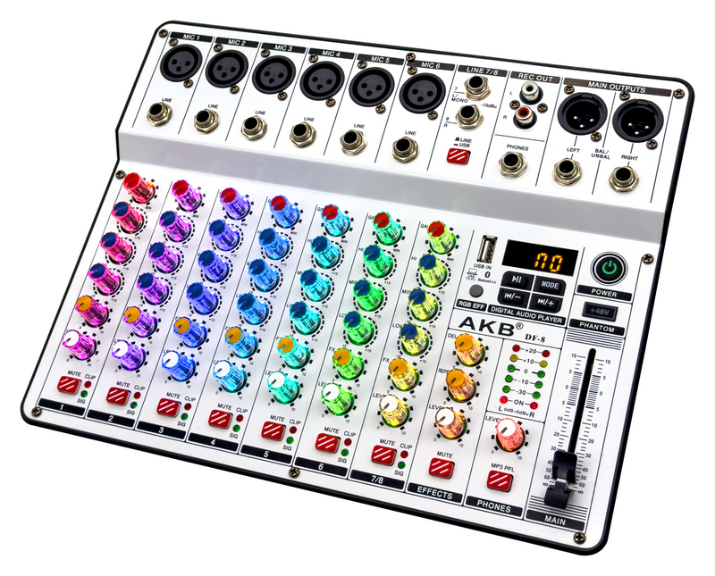  Luminous mixing console, various effect lighting effects，Luminous audio mixer DF-4/8