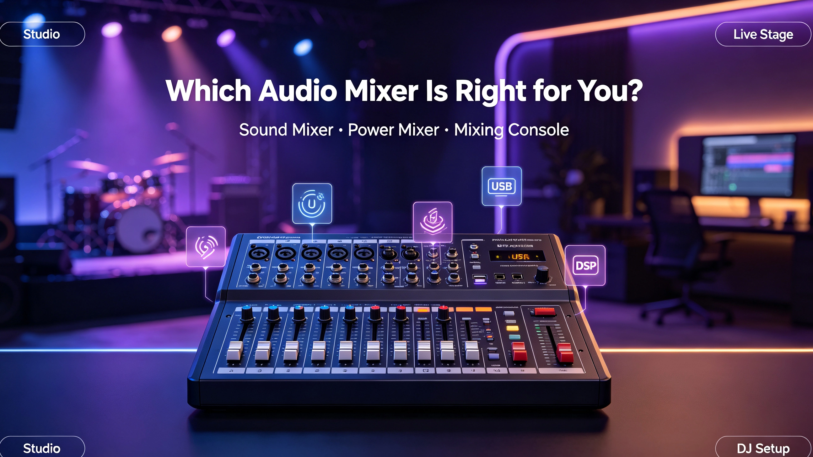Audio Mixer, Sound Mixer, Power Mixer: What's the Difference?