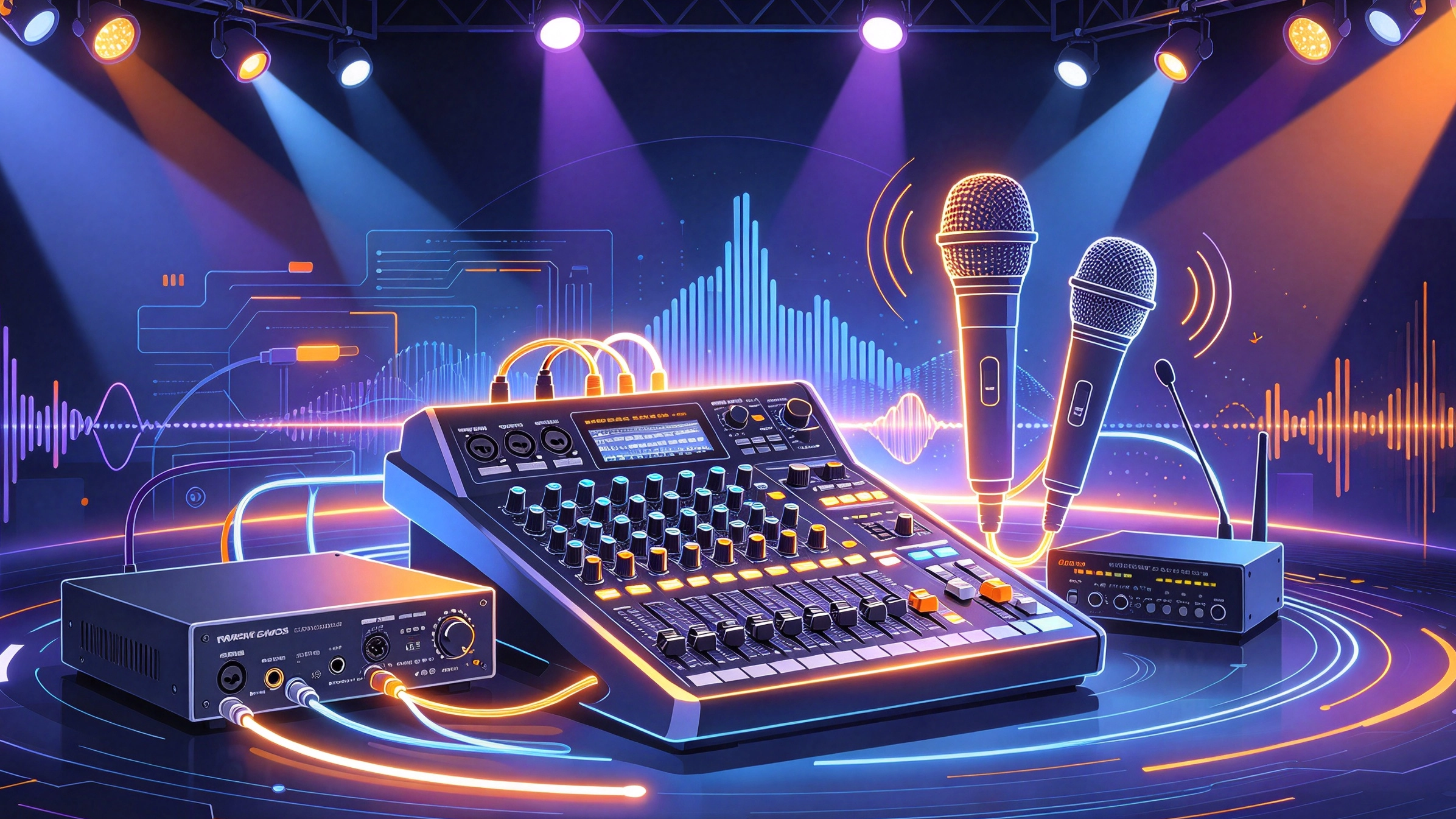 Audio Mixer, Power Amplifier, and Wireless Microphone: The Complete Sound System Guide
