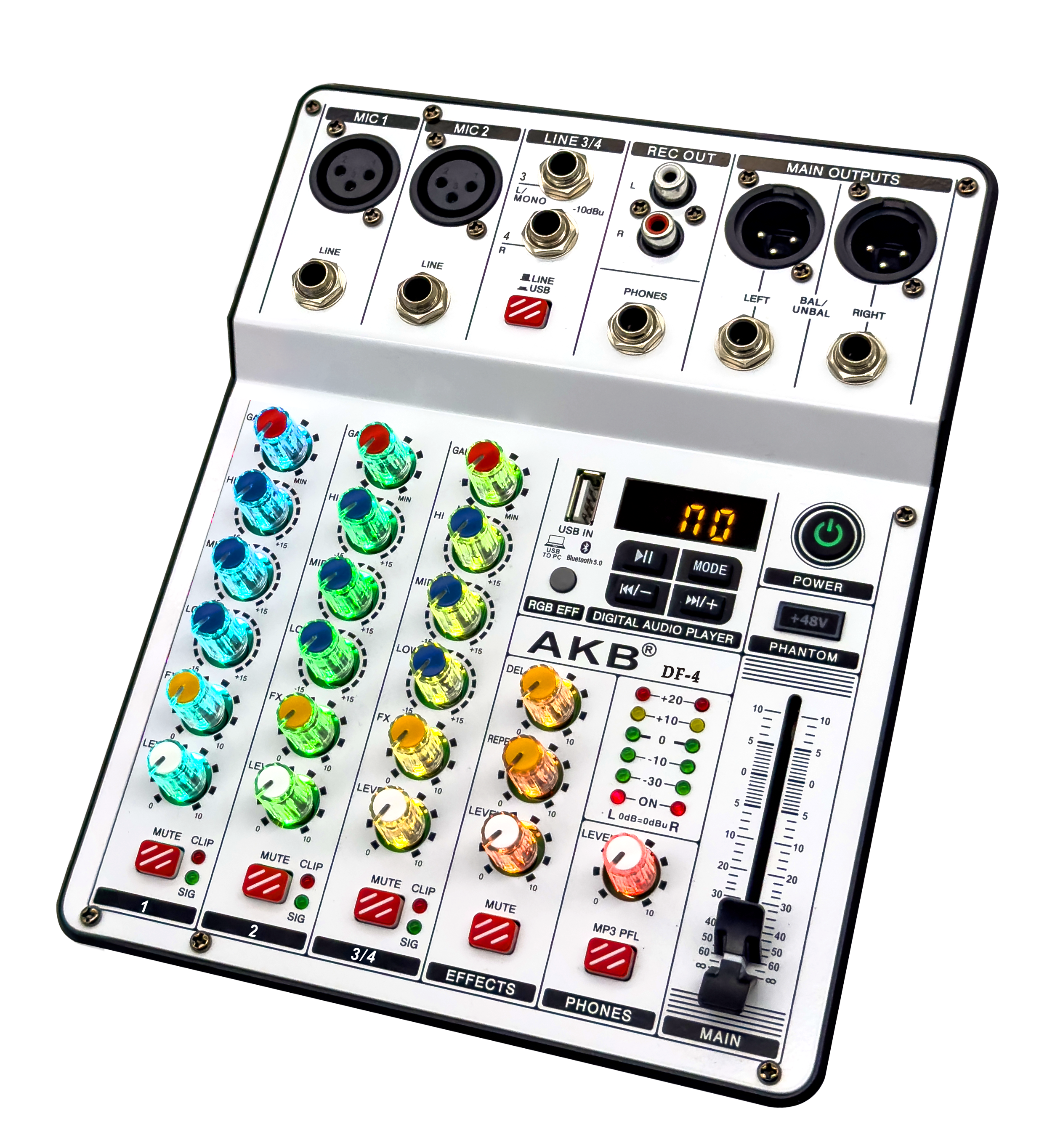  Luminous mixing console, various effect lighting effects，Luminous audio mixer DF-4/8