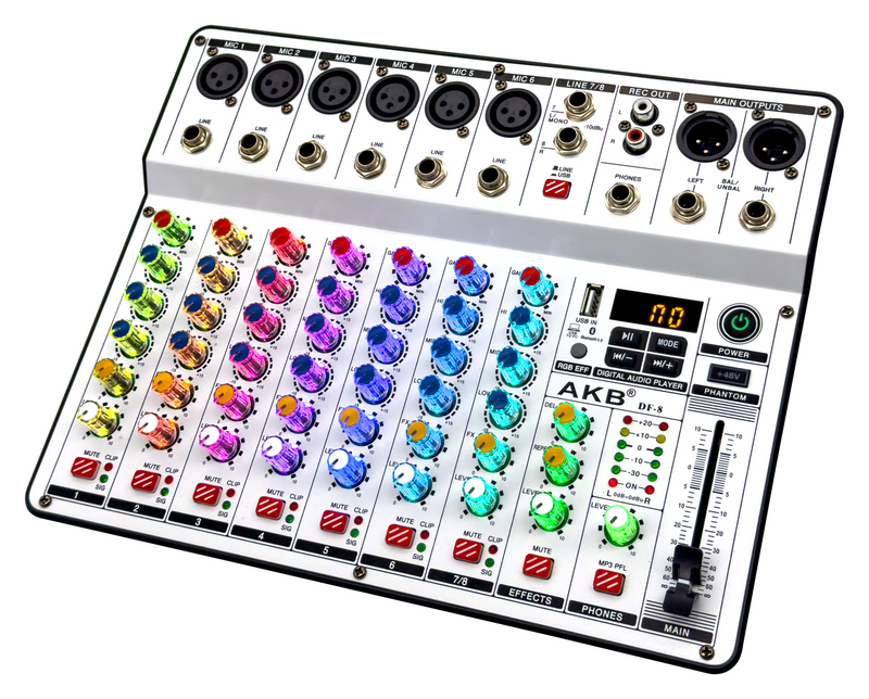  Luminous mixing console, various effect lighting effects，Luminous audio mixer DF-4/8